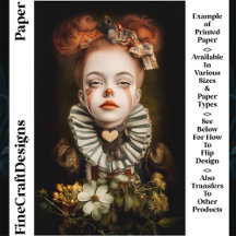 Carnaval Circus Clown Girl CN3 Scrapbook Papier