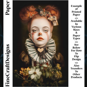 Carnaval Circus Clown Girl CN3 Scrapbook Papier