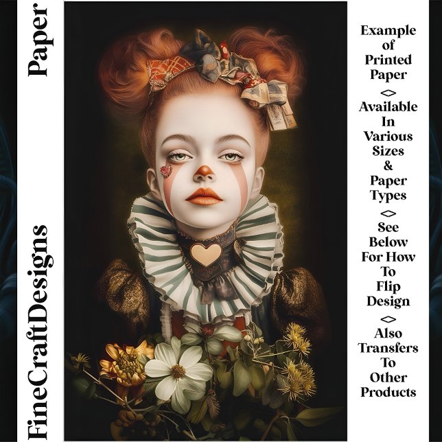 Carnaval Circus Clown Girl CN3 Scrapbook Papier (Creator heeft geüpload)