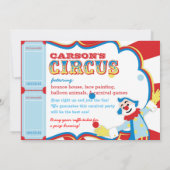 Carnaval Circus Clowns Uitnodiging Verjaardag (Achterkant)