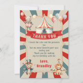  Carnaval Circus & Dieren Verjaardag Bedankkaart (Voorkant)