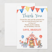 Carnaval Circus & Dieren Verjaardag Dank u kaart (Voorkant / Achterkant)