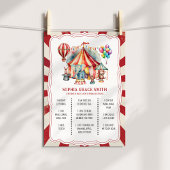 Carnaval Circus Dieren Verjaardag Milestone Board Poster