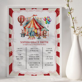 Carnaval Circus Dieren Verjaardag Milestone Board Poster