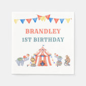 Carnaval Circus & Dieren Verjaardag Servet (Voorkant)