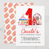 Carnaval Circus Fair Party Kind 1e verjaardag Kaart (Voorkant / Achterkant)