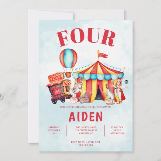 Carnaval Circus Festival 4e verjaardag Kaart (Voorkant)