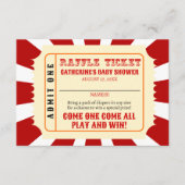 Carnaval Circus Festival Baby shower Luier Raffle Informatiekaartje (Voorkant)