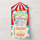 Carnaval Circus Festival Kids Verjaardagsfeest All In One Uitnodiging (Binnen)