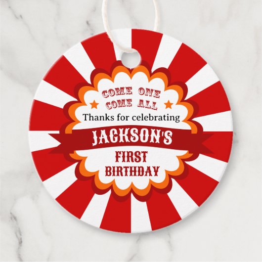 Carnaval Circus Festival Kids Verjaardagsfeest Bedankjes Labels (Voorkant)