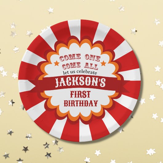 Carnaval Circus Festival Kids Verjaardagsfeest Papieren Bordje