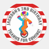 Carnaval Circus Festival Kids Verjaardagsfeest Ronde Sticker (Voorkant)