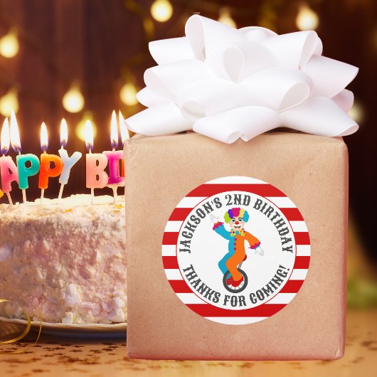 Carnaval Circus Festival Kids Verjaardagsfeest Ronde Sticker