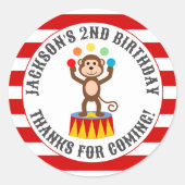 Carnaval Circus Festival Kids Verjaardagsfeest Ronde Sticker (Voorkant)