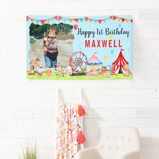 Carnaval Circus Festival Show Kinder Foto Verjaard Spandoek (Insitu)