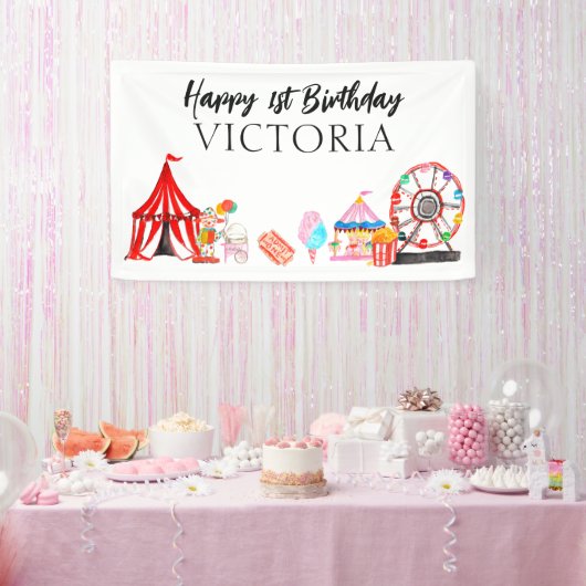 Carnaval Circus Festival Show Kinderen Verjaardag Spandoek (Feest)