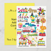 Carnaval Circus Gelukkige Verjaardag uitnodiging (Voorkant / Achterkant)