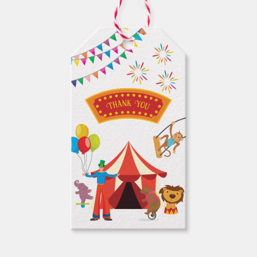Carnaval Circus Gift Label Cadeaulabel (Voorkant)
