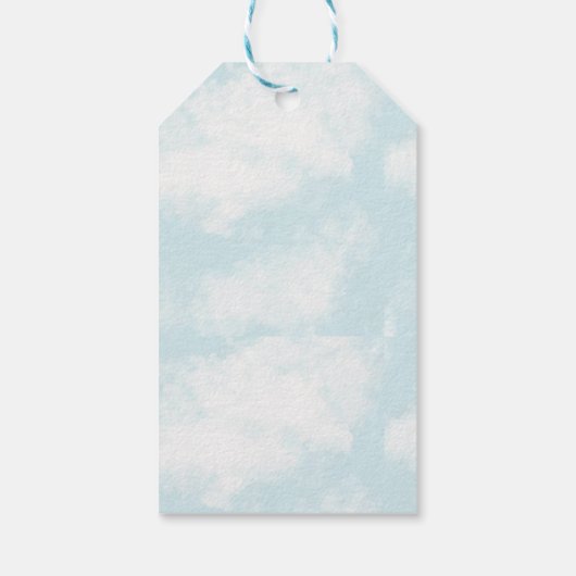 Carnaval Circus Grote Top Blauwe Verjaardag Cadeaulabel (Achterkant)