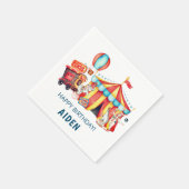 Carnaval Circus Grote Top Blauwe Verjaardag Servet (Hoek)