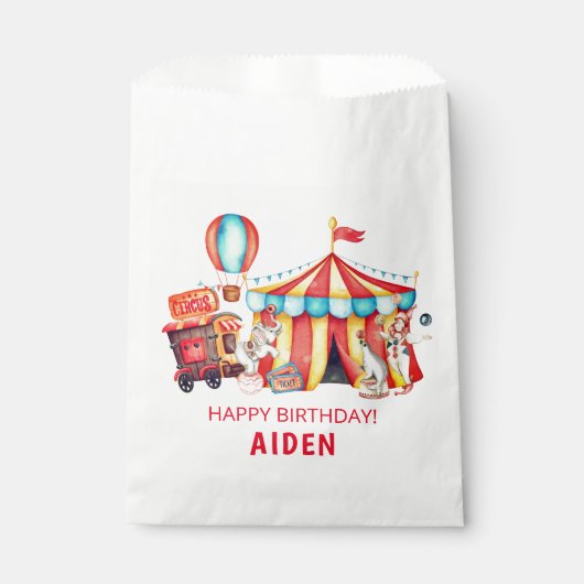 Carnaval Circus Grote Top Verjaardag Bedankzakje (Voorkant)