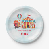Carnaval Circus Grote Top Verjaardag Papieren Bordje (Voorkant)