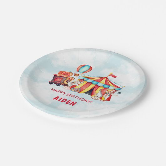 Carnaval Circus Grote Top Verjaardag Papieren Bordje (Gekanteld)