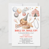 Carnaval Circus Kinder 1e Verjaardagsfeestuitnodig Kaart (Voorkant)