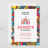 Carnaval Circus Party Verjaardag uitnodiging (Voorkant)