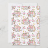 Carnaval Circus Roze 5e Verjaardag Kaart (Achterkant)