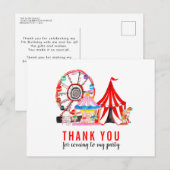 Carnaval Circus Show Ballonnen Bedankt Verjaardag Briefkaart (Voorkant / Achterkant)