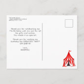 Carnaval Circus Show Ballonnen Bedankt Verjaardag Briefkaart (Achterkant)