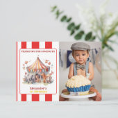 Carnaval Circus Show & Dieren Verjaardag Bedankkaart (Staand voorkant)