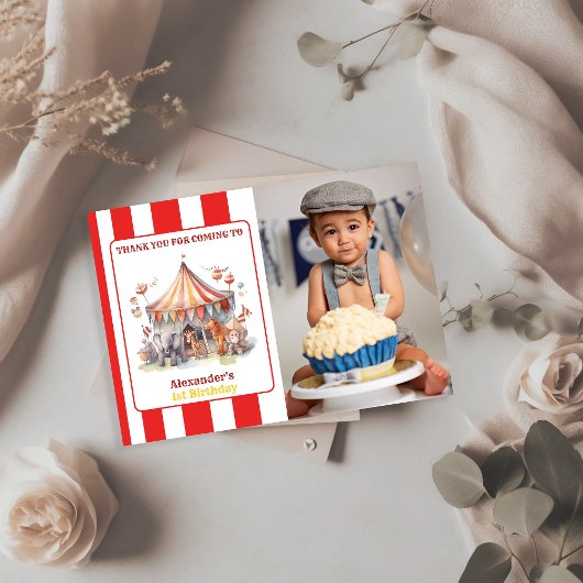 Carnaval Circus Show & Dieren Verjaardag Bedankkaart