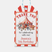 Carnaval Circus Show & Dieren Verjaardag Bedankt Cadeaulabel (Voorkant)