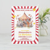 Carnaval Circus Show & Dieren Verjaardag Kaart (Staand voorkant)