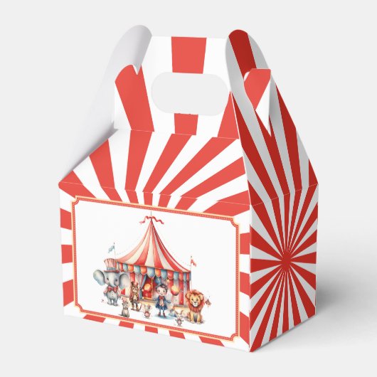 Carnaval Circus Show & Dieren Verjaardagsfeest Bedankdoosjes (Achterkant)