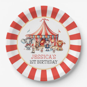 Carnaval Circus Show & Dieren Verjaardagsfeest Papieren Bordje