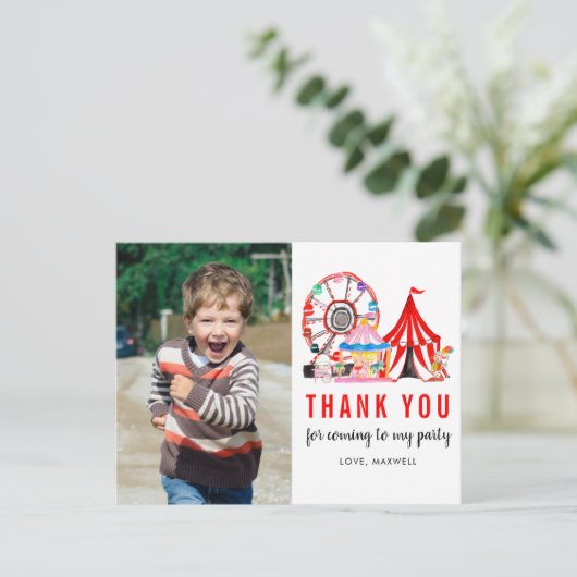 Carnaval Circus Show Verjaardagsfoto Dank u Briefkaart (Staand voorkant)