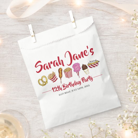 Carnaval Circus State Fair Foods Verjaardagsfeest Bedankzakje (Geknipt)