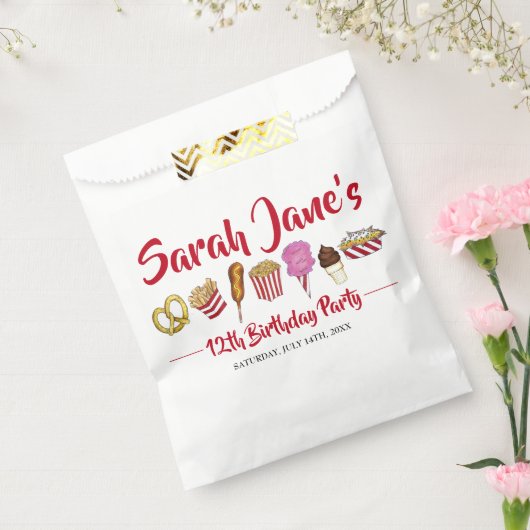 Carnaval Circus State Fair Foods Verjaardagsfeest Bedankzakje (Gezegeld)