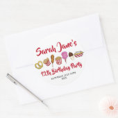 Carnaval Circus State Fair Foods Verjaardagsfeest Ronde Sticker (Envelop)