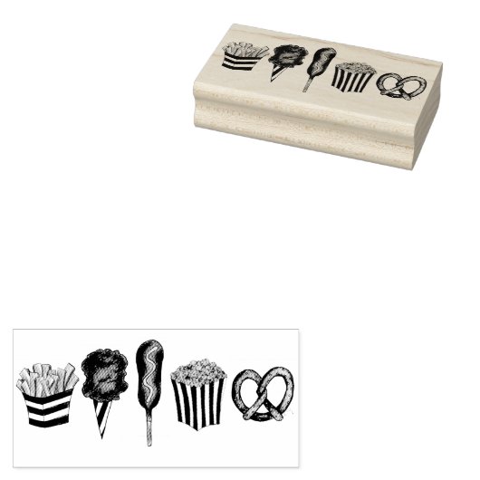 Carnaval Circus State Fair Foods Verjaardagsfeest Rubberstempel (Gestempeld)