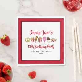 Carnaval Circus State Fair Foods Verjaardagsfeest Servet