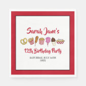 Carnaval Circus State Fair Foods Verjaardagsfeest Servet (Voorkant)