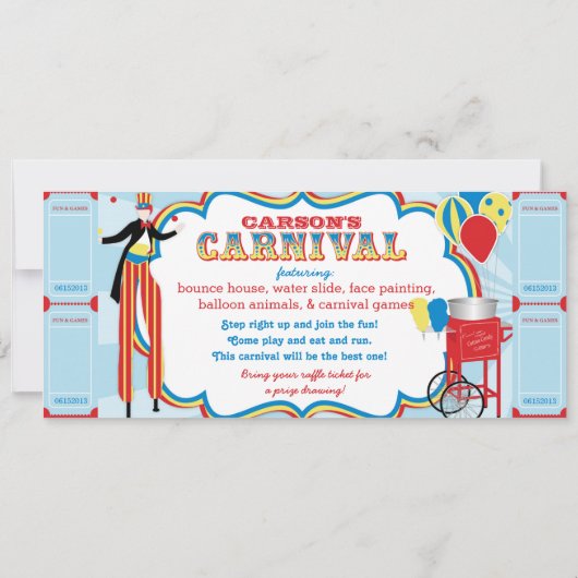 Carnaval Circus Stilt Walker Verjaardag Kaart (Achterkant)