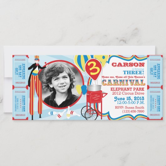 Carnaval Circus Stilt Walker Verjaardag Kaart (Voorkant)