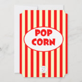 Carnaval Circus Streep Popcorn Party Uitnodiging (Achterkant)