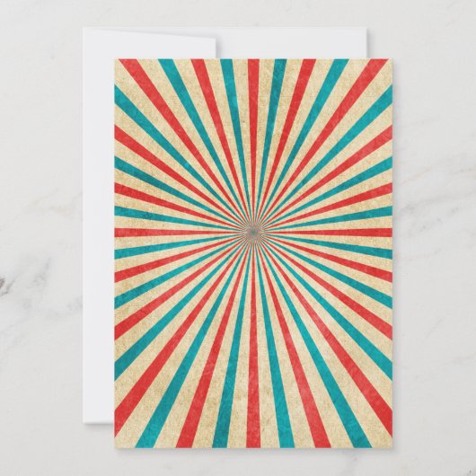 Carnaval Circus Ticket Verjaardagsfeest Uitnodigin Kaart (Achterkant)