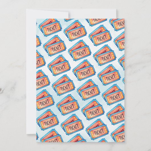 Carnaval Circus Triplets Baby shower Kaart (Achterkant)